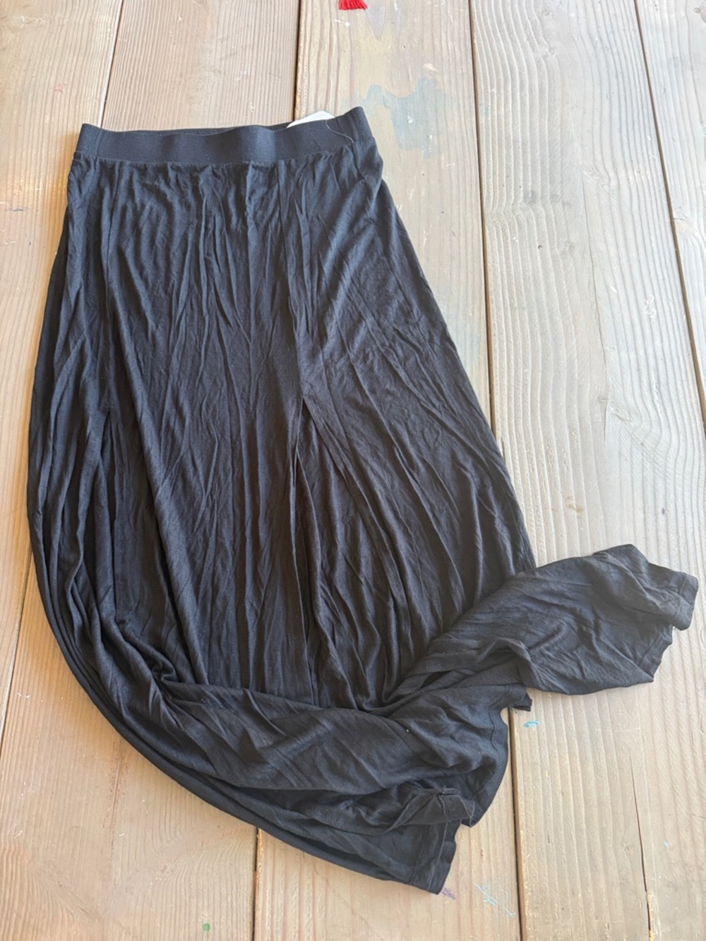 iris Black Maxi Skirt - Flowing Lightweight Fabric